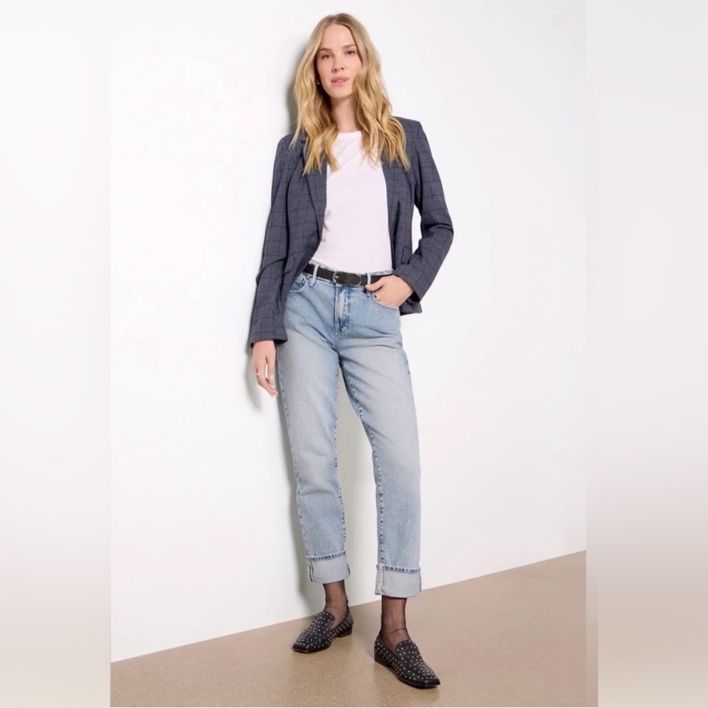 GOOD AMERICAN The Weekender Petite Cuffed Cropped Jeans - 25 - NWT